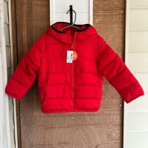 The Children’s Place Red Puffer Jacket w/Hood, Sz 4T, NWT